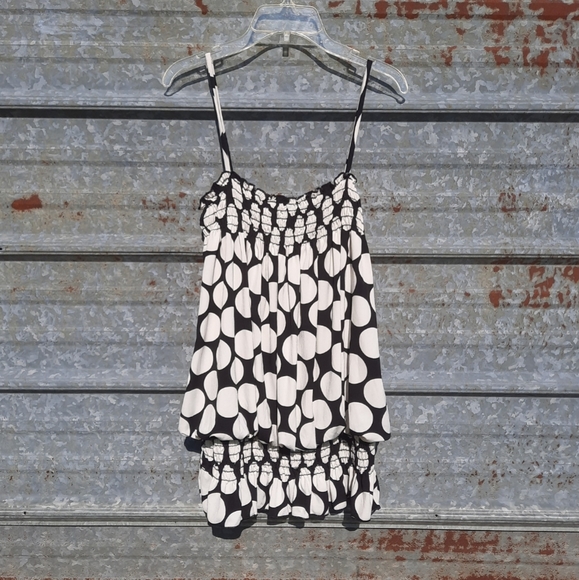 B&W Silky Babydoll Fit & Flare Sans Souci Top - Picture 7 of 14